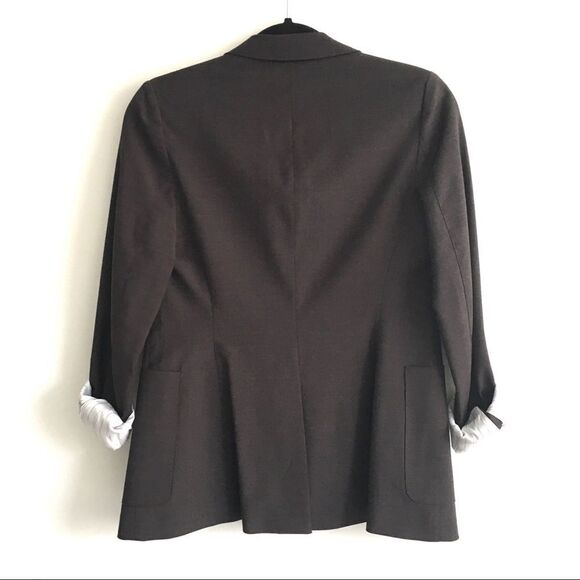 ARITZIA Talula Wool Boyfriend Blazer Roll Sleeves Charcoal Gray 2 - Picture 4 of 6